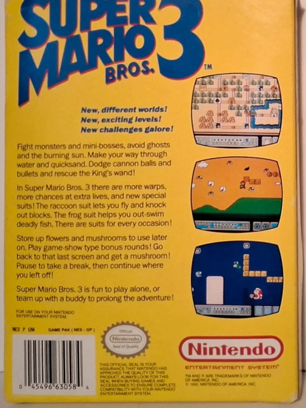 Nintendo, NES 1990 Super Mario Bros. 3 Complete In Yellow Box